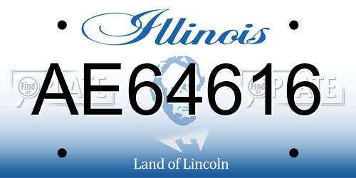 AE64616 Illinois License Plate