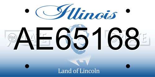 AE65168 Illinois License Plate