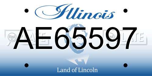 AE65597 Illinois License Plate