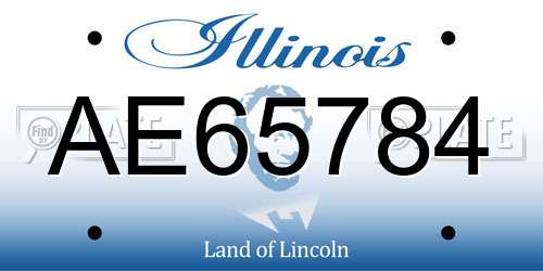 AE65784 Illinois License Plate