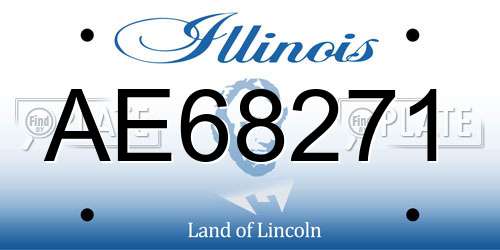 AE68271 Illinois License Plate