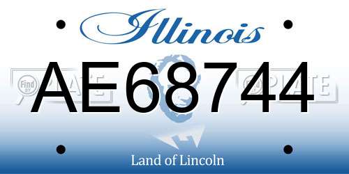 AE68744 Illinois License Plate