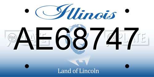 AE68747 Illinois License Plate