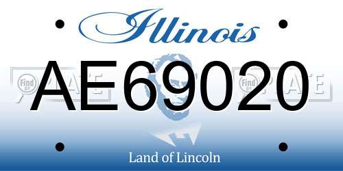AE69020 Illinois License Plate