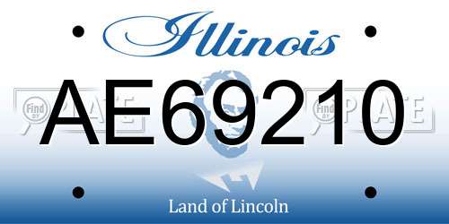 AE69210 Illinois License Plate