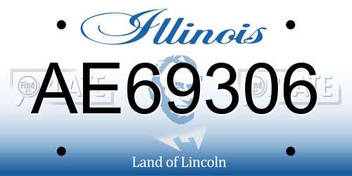 AE69306 Illinois License Plate