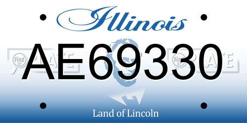 AE69330 Illinois License Plate