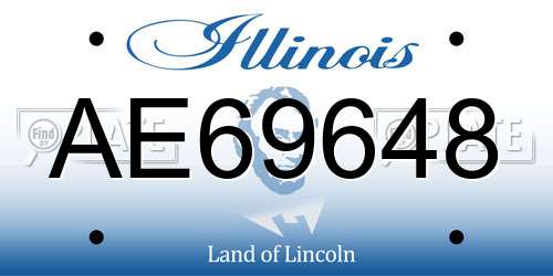 AE69648 Illinois License Plate
