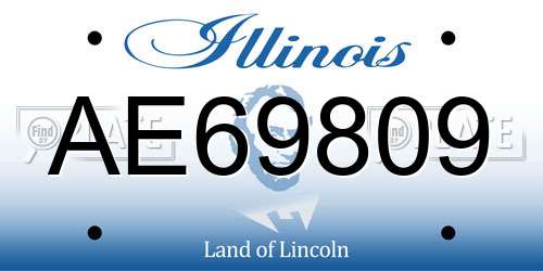 AE69809 Illinois License Plate