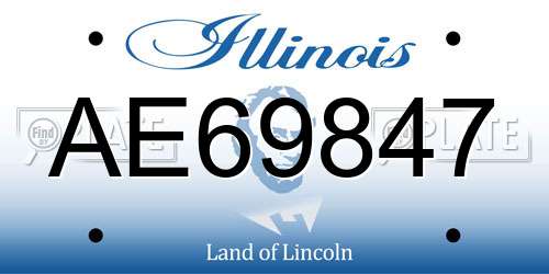 AE69847 Illinois License Plate