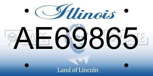 AE69865 Illinois License Plate