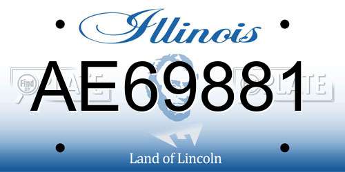 AE69881 Illinois License Plate