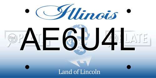 AE6U4L Illinois License Plate