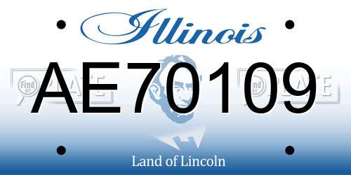 AE70109 Illinois License Plate