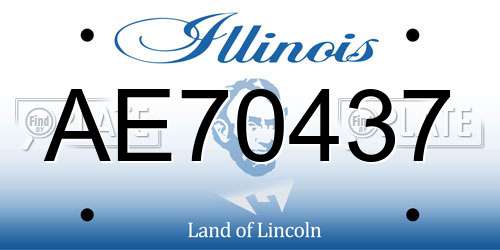 AE70437 Illinois License Plate