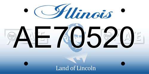 AE70520 Illinois License Plate