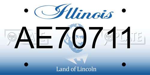 AE70711 Illinois License Plate