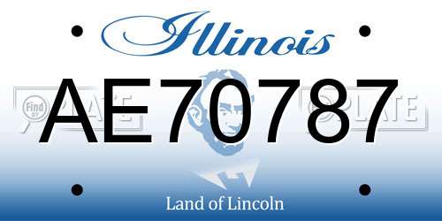 AE70787 Illinois License Plate