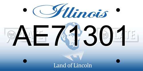 AE71301 Illinois License Plate