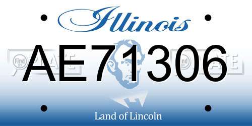 AE71306 Illinois License Plate