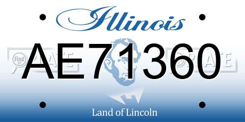 AE71360 Illinois License Plate