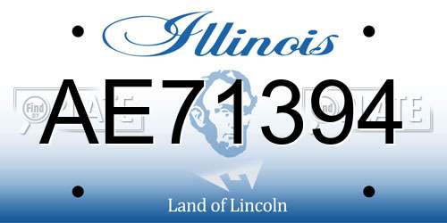 AE71394 Illinois License Plate