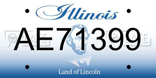AE71399 Illinois License Plate