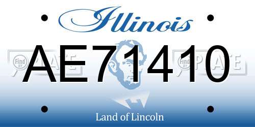 AE71410 Illinois License Plate