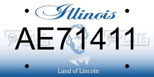 AE71411 Illinois License Plate