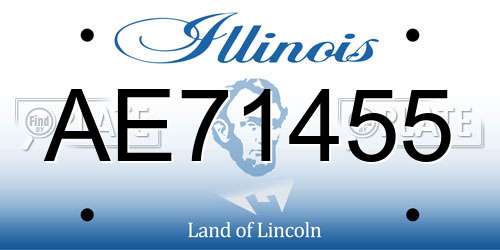 AE71455 Illinois License Plate