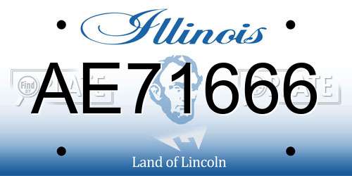 AE71666 Illinois License Plate
