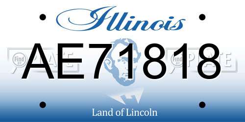 AE71818 Illinois License Plate