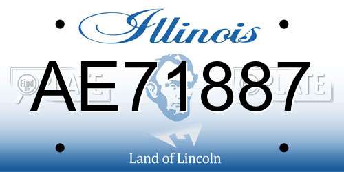 AE71887 Illinois License Plate