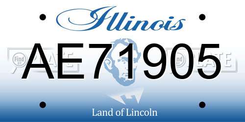 AE71905 Illinois License Plate