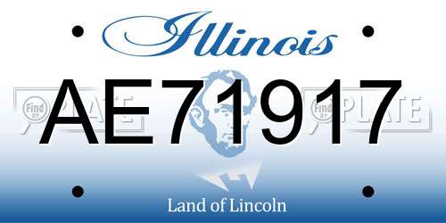 AE71917 Illinois License Plate