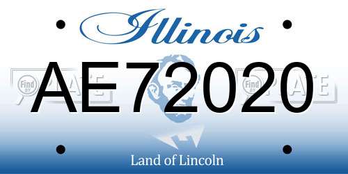 AE72020 Illinois License Plate