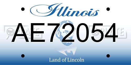 AE72054 Illinois License Plate