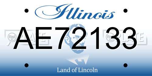 AE72133 Illinois License Plate