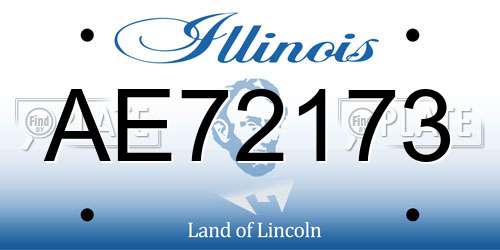 AE72173 Illinois License Plate