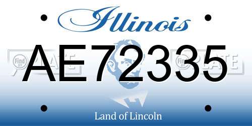 AE72335 Illinois License Plate