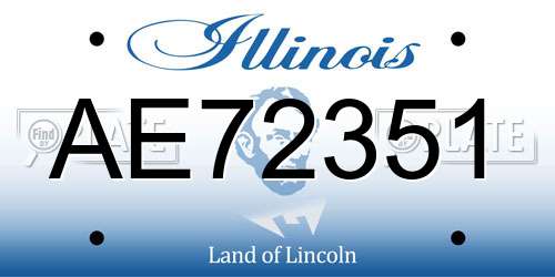 AE72351 Illinois License Plate