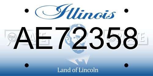AE72358 Illinois License Plate