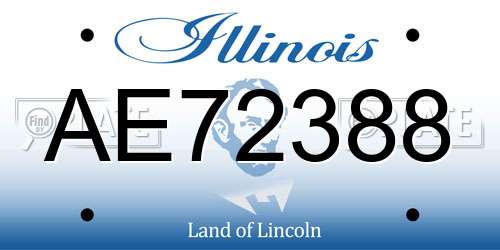 AE72388 Illinois License Plate