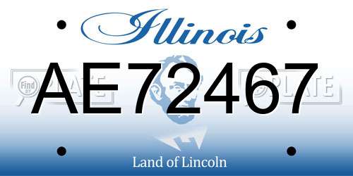 AE72467 Illinois License Plate