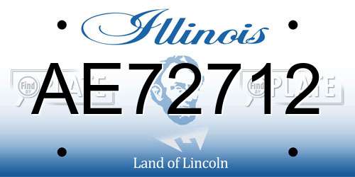 AE72712 Illinois License Plate