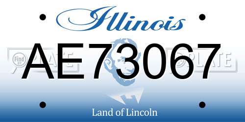 AE73067 Illinois License Plate