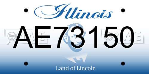 AE73150 Illinois License Plate