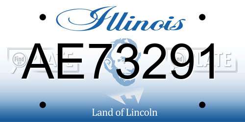 AE73291 Illinois License Plate