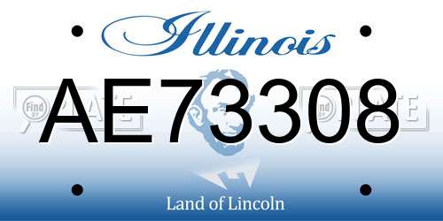 AE73308 Illinois License Plate