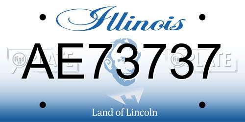 AE73737 Illinois License Plate